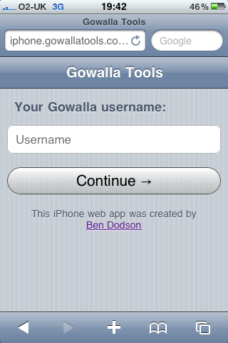 Gowalla Tools - Login