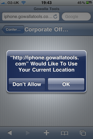 Gowalla Tools - Location Confirmation