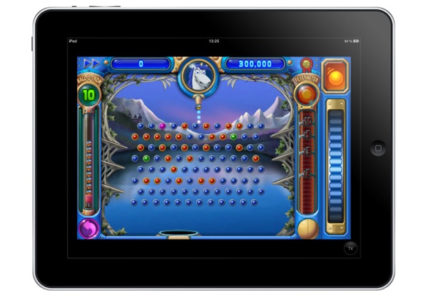 iPad running Peggle at 2x resolution