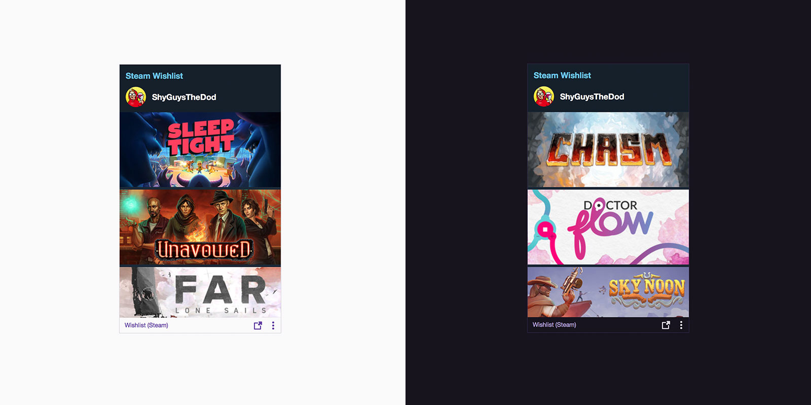 Steam Wishlist panel extension for Twitch by The_Plainswalker