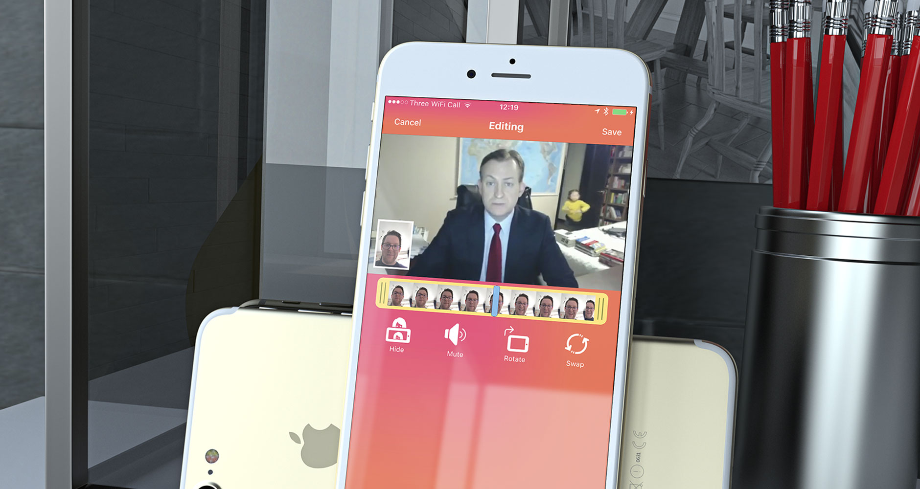 Reaction Cam for iPhone by freelance app developer Ben Dodson