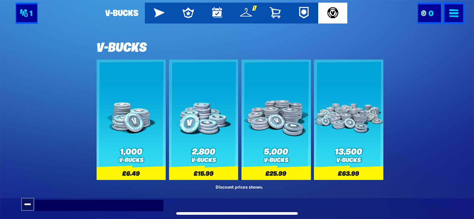 FORTNITE 1000 & 2800 V-Bucks GIFT CARD UK Edition 6.49£ & 15.99